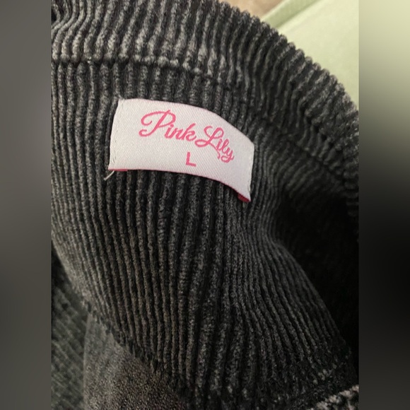 Pink Lily Black Cord Shacket - Picture 2 of 2